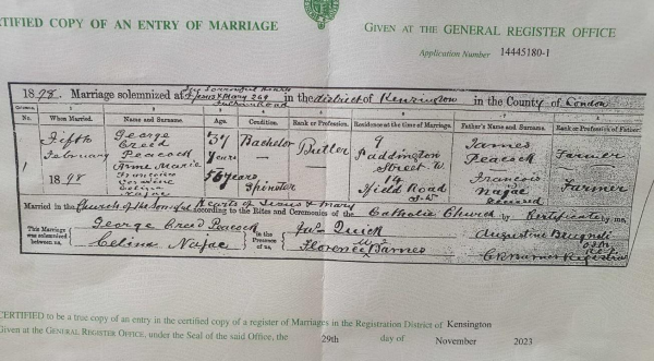 PEACOCK, George Creed