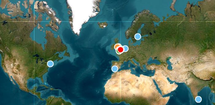 The geographic regions where the patients of Horton cemetery were born